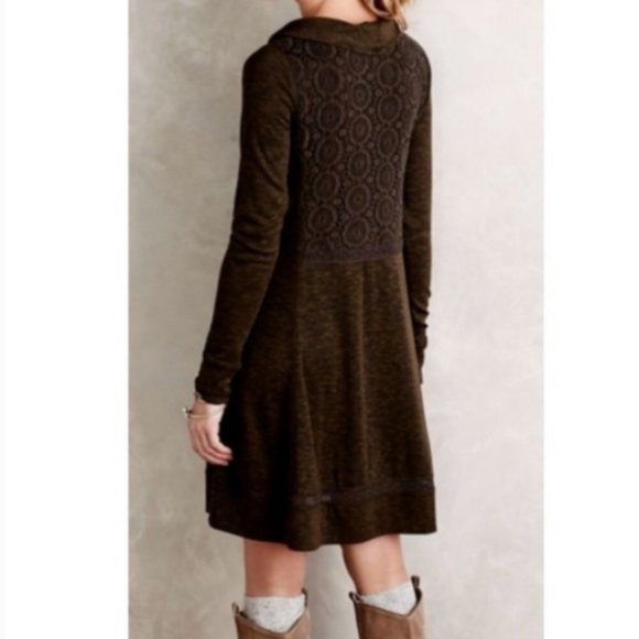 Anthro Saturday Sunday Green Cowl Neck Dress Small - Picture 2 of 12